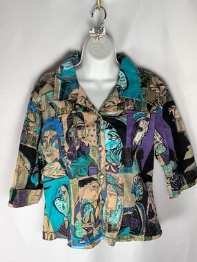 Kaktus Picasso Style Portrait Art Print Jacket - XL